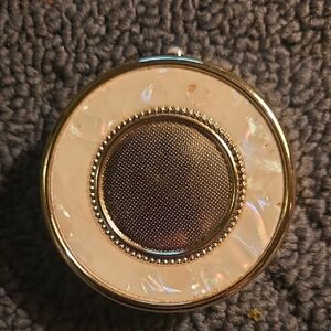Things Remembered Gold & Pearl Compact Mirror W/ Pearl Clasp
